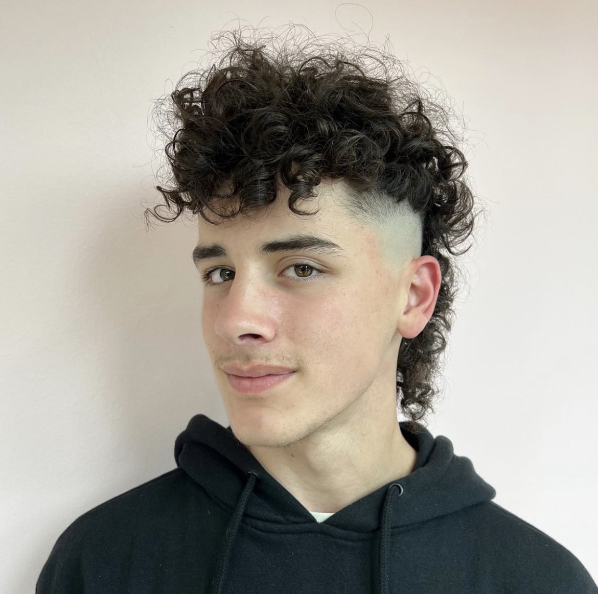 temp fade curly afro