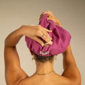 WAYVEE Linen Hair Towel Hot Pink